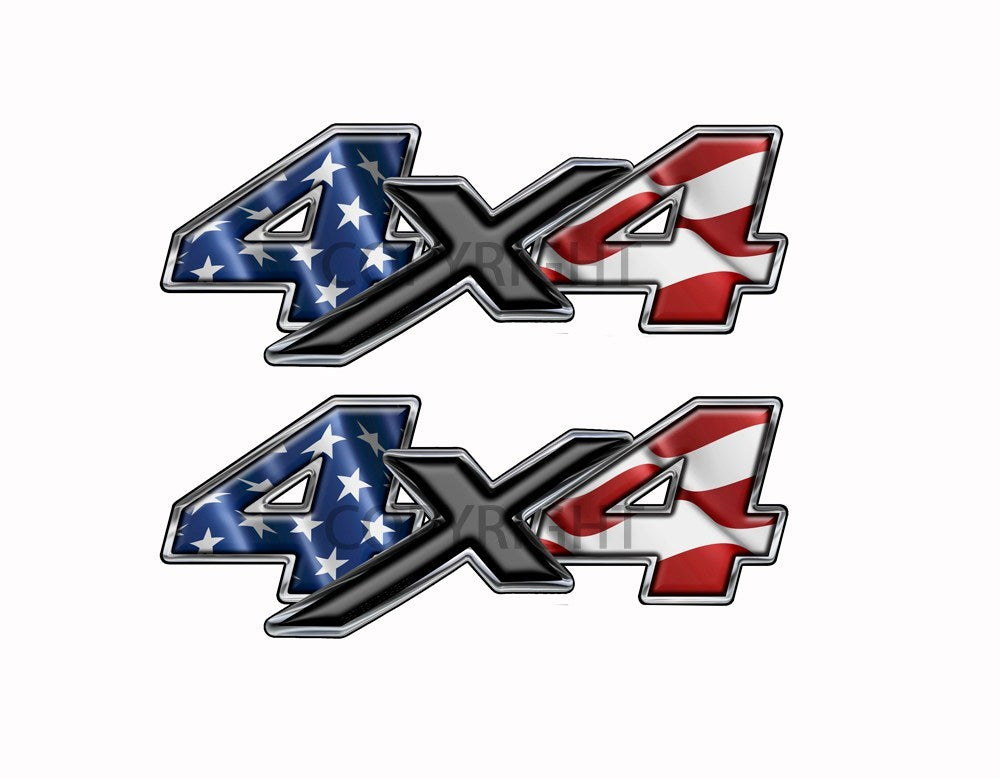 American Flag  4x4-decal Black X - Speed Demon Wraps