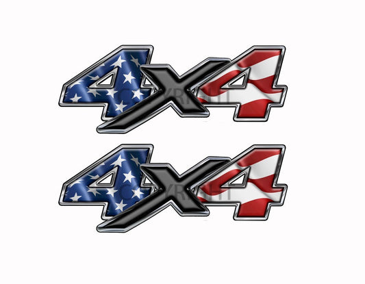 American Flag  4x4-decal Black X - Speed Demon Wraps