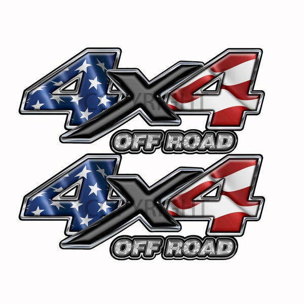 American Flag  4x4 Off Road Decal Black X - Speed Demon Wraps