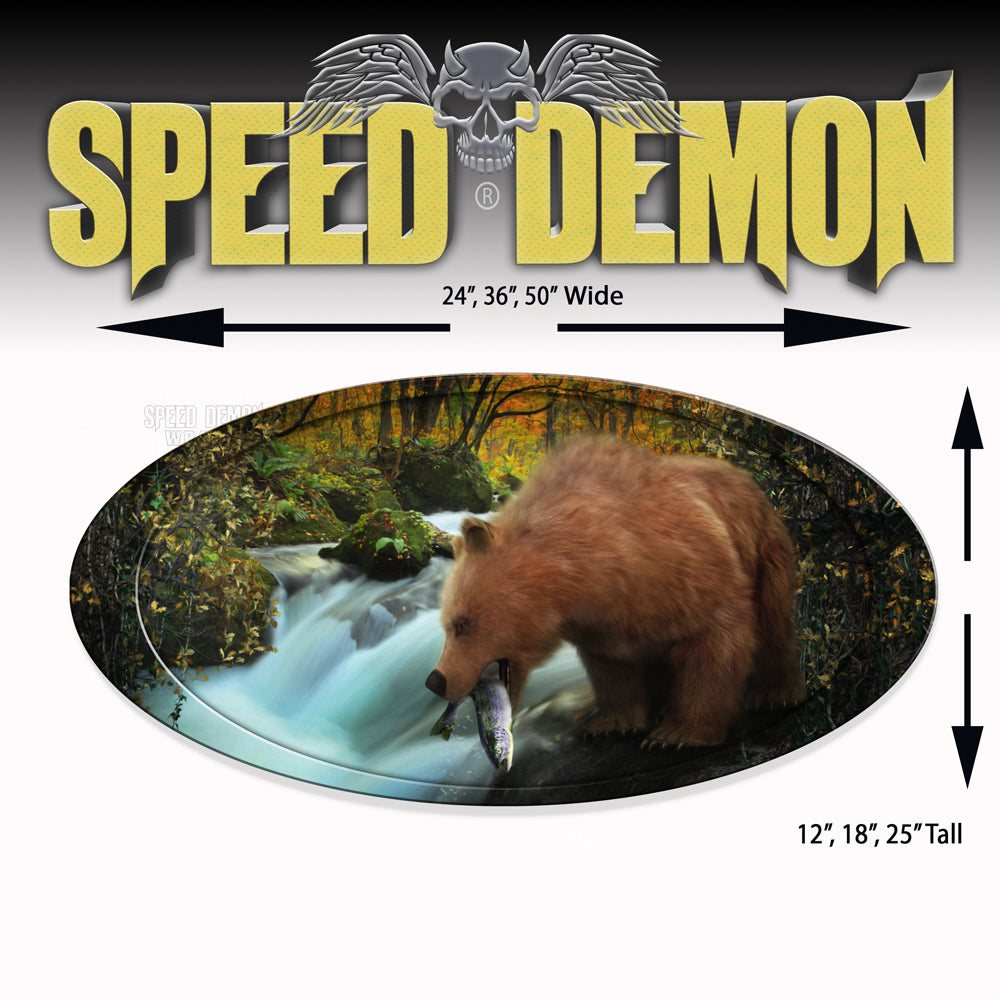 5th Wheel Trailer Graphics Bear Fishing Oval