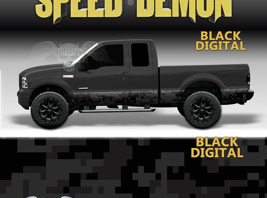 Rocker Panel Wrap Camo Kit Black Digital Camouflage - Speed Demon Wraps