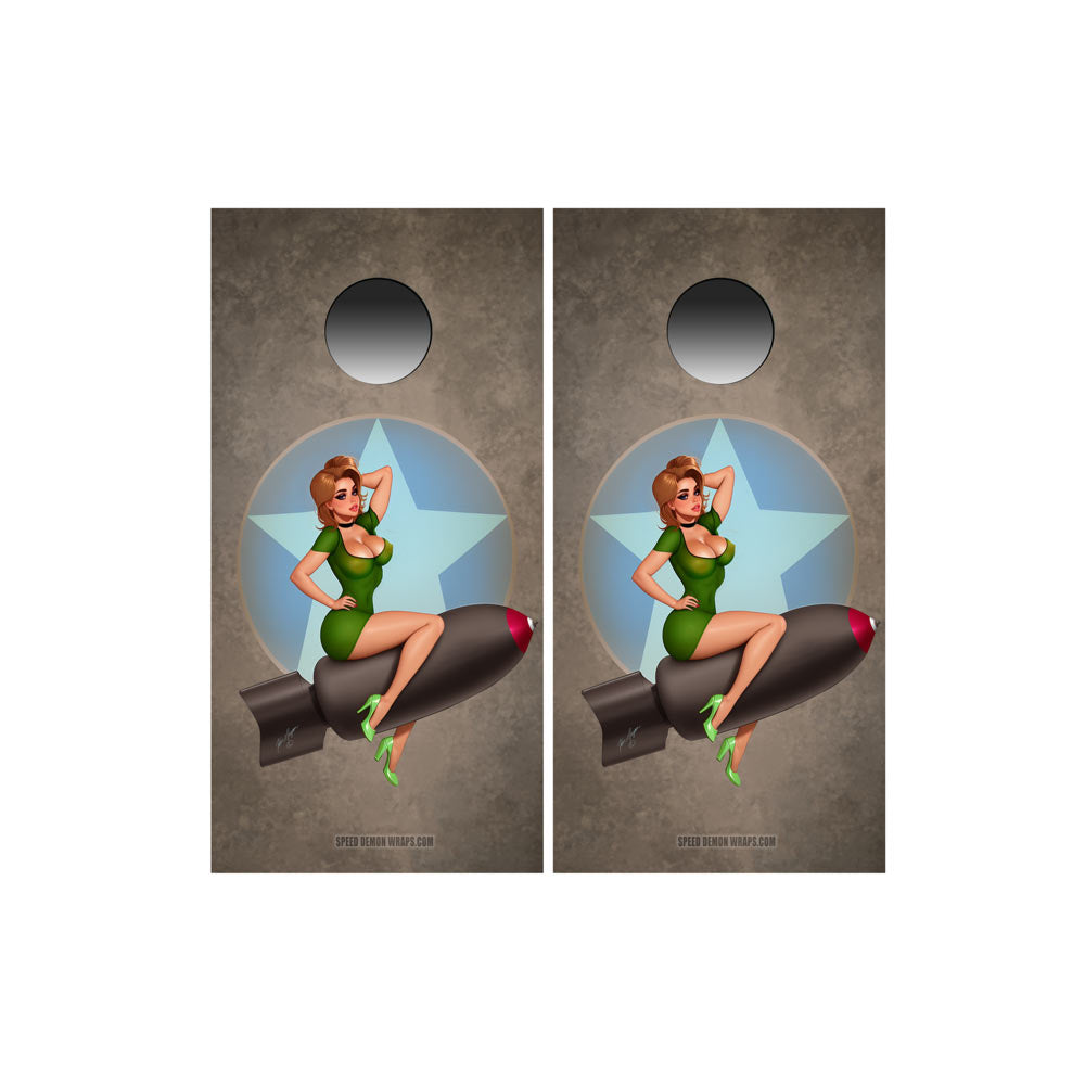 Pin-Up Cornhole Wraps Pinup Blondie WW2 Nose Art