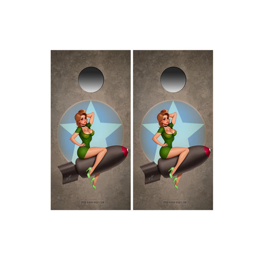 Pin-Up Cornhole Wraps Pinup  Blondie WW2 Nose Art