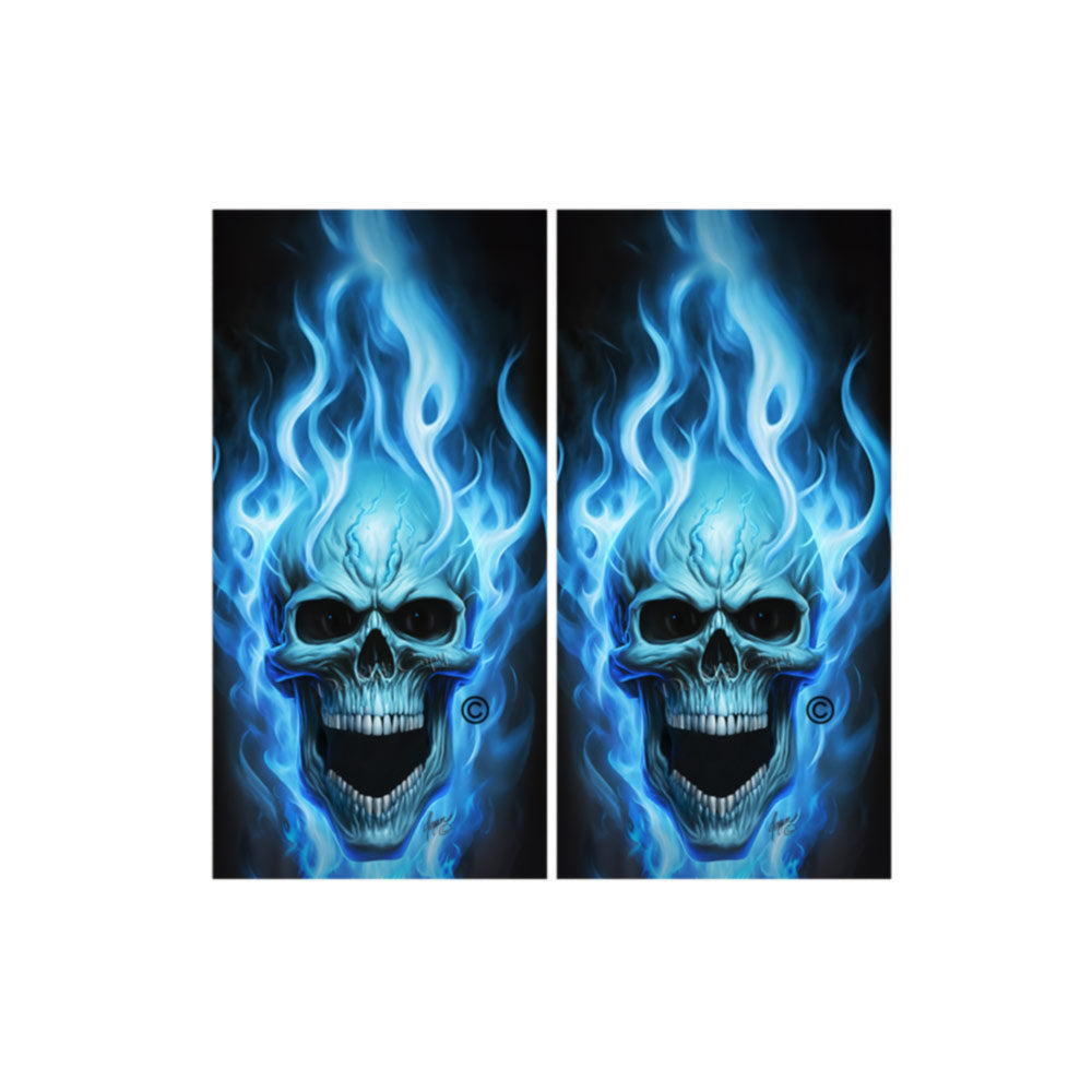Flaming Skulls Combo Sets Cornhole Wraps Kustom Low Brow Art