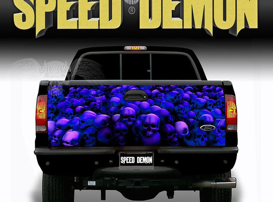 Skull Crusher Tailgate Wraps Blue