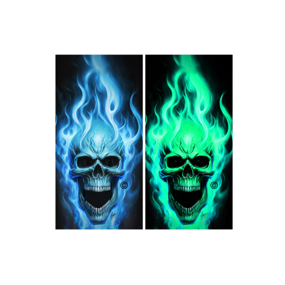 Flaming Skulls Combo Sets Cornhole Wraps Kustom Low Brow Art