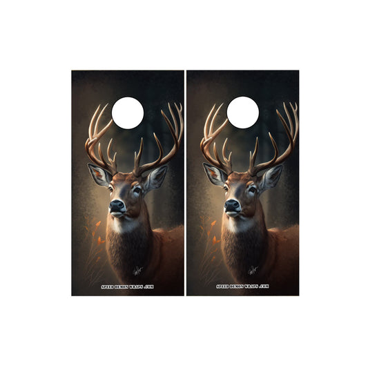 Portrait Of A Buck Cornhole Wrap