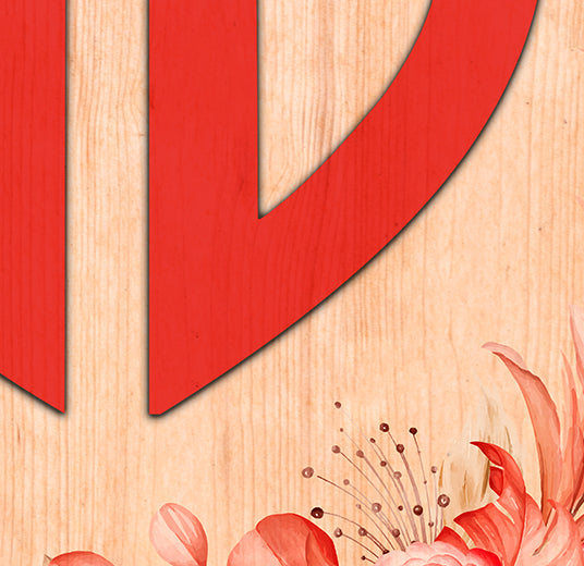 Personalized Monogram Floral Cornhole Wraps Rustic Wooden Maple
