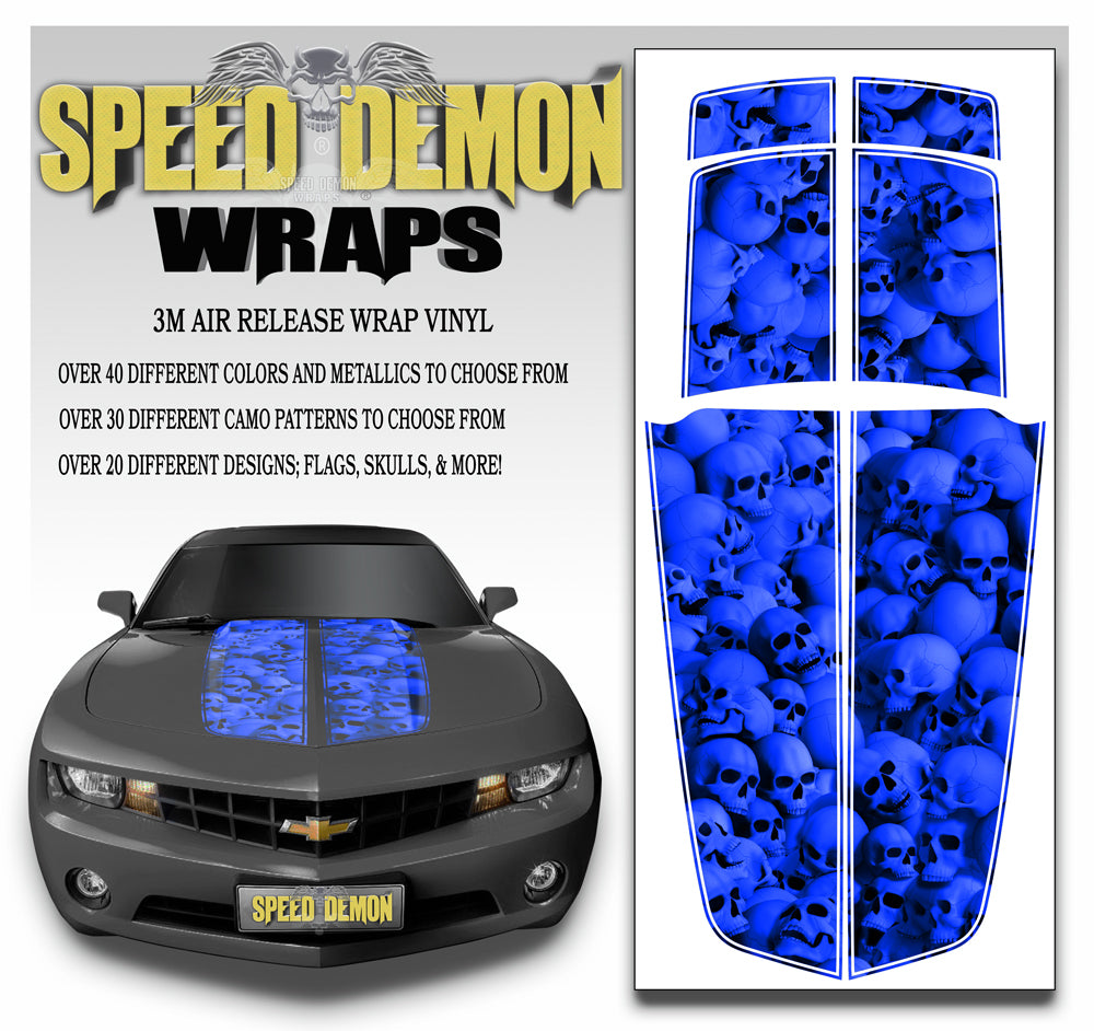 2010-2015 Camaro Stripes Deep Blue Skulls 2010-2015