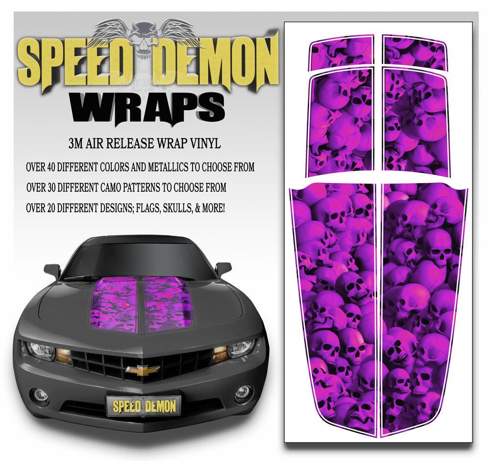 2010-2015 Camaro Stripes Pink Skulls 2010-2015