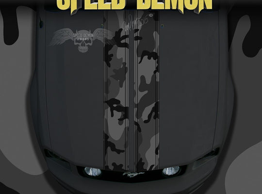 Camouflage Rally Stripes Camo Racing Stripe Black Urban - Speed Demon Wraps