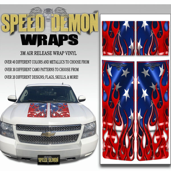 Chevrolet Avalanche Stripes - American Flag & Red Stripe 2007-2013 - Novice - Speed Demon Wraps