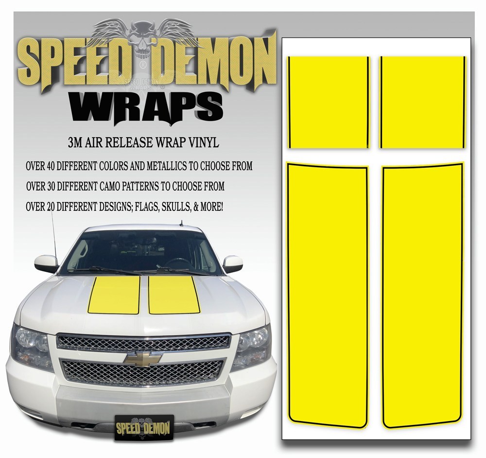 Chevrolet Avalanche Stripes - Yellow & Black Stripe 2007-2013 - Novice - Speed Demon Wraps