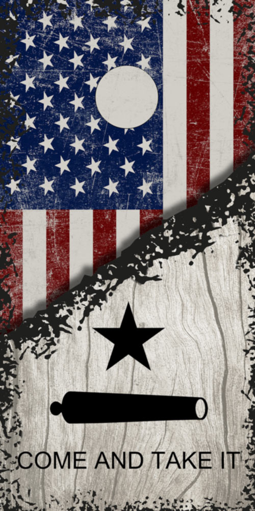 Come and Take It American Flag Cornhole Wraps s