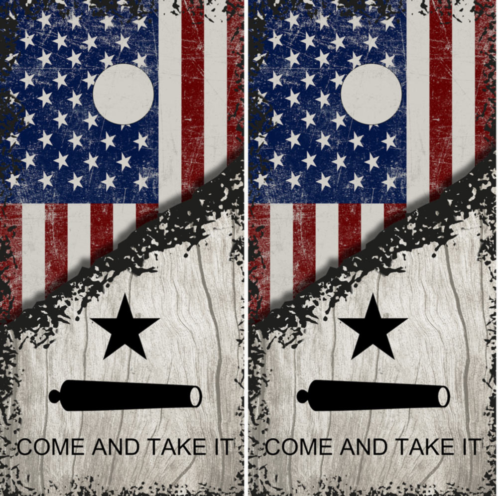 Come and Take It American Flag Cornhole Wraps