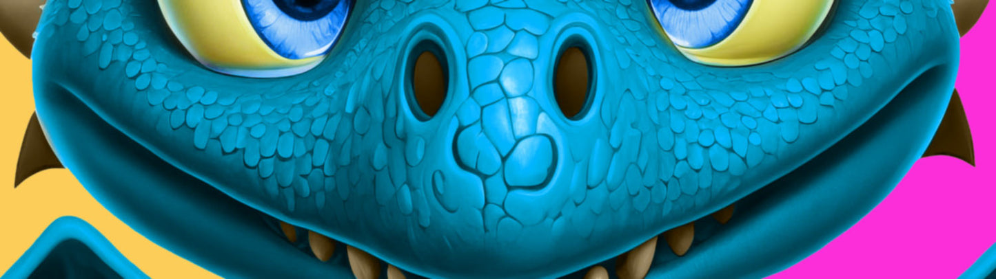 Cute Dragon Cornhole Wraps Blue CDCHWB101