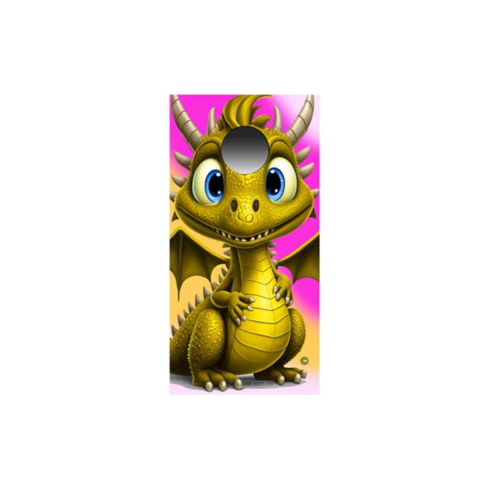 Funny Dragon Blue and Gold Cute Cornhole Wraps