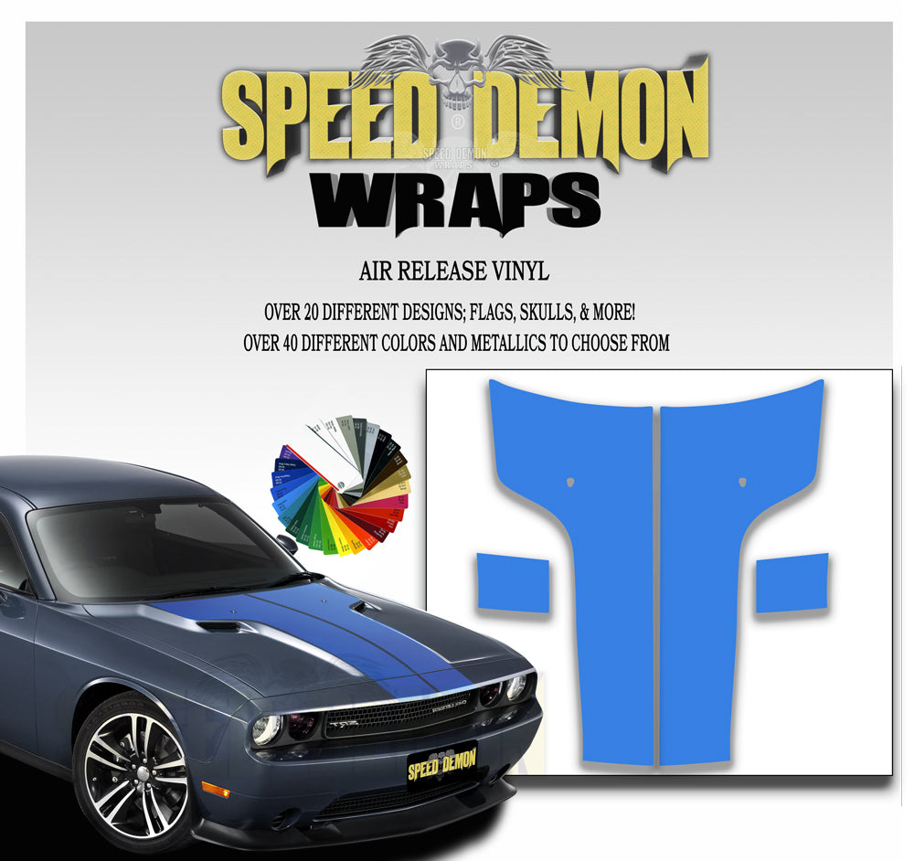 Dodge Challenger Hood Blue Stripe 2011-2014