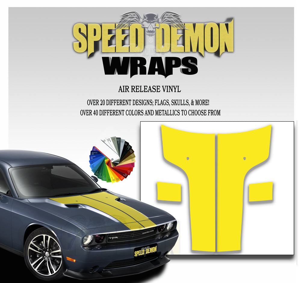 Dodge Challenger Hood Yellow T Stripe 2011-2014