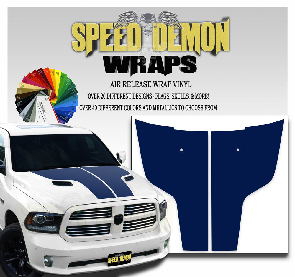 Dodge Ram Hood Stripes Deep Navy Blue 2009-2017