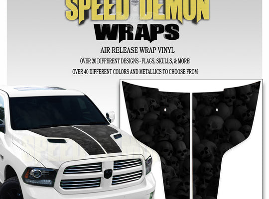 Dodge Ram Stripes Ghosted Black Skulls 2009-2017