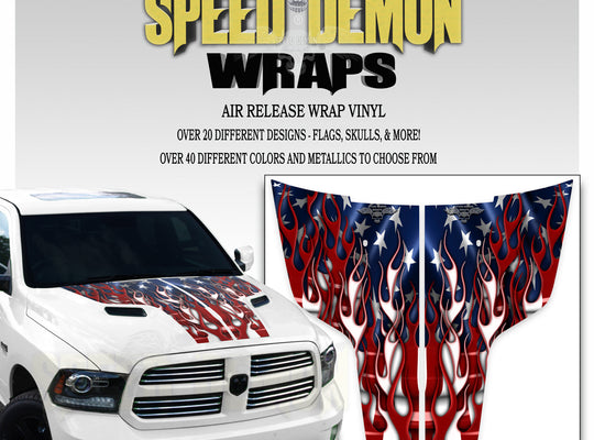 Dodge Ram Stripes Flaming American Flag 2009-2017