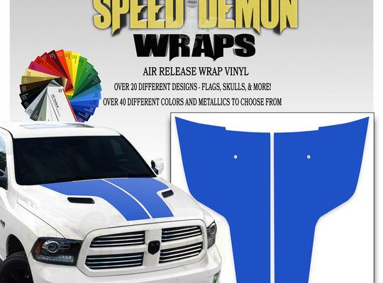 Dodge Ram Hood Stripes Azure Blue