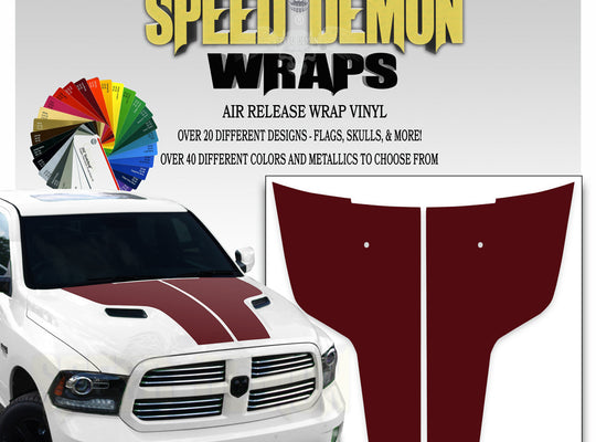 Dodge Ram Hood Stripes Burgundy 2009-2017