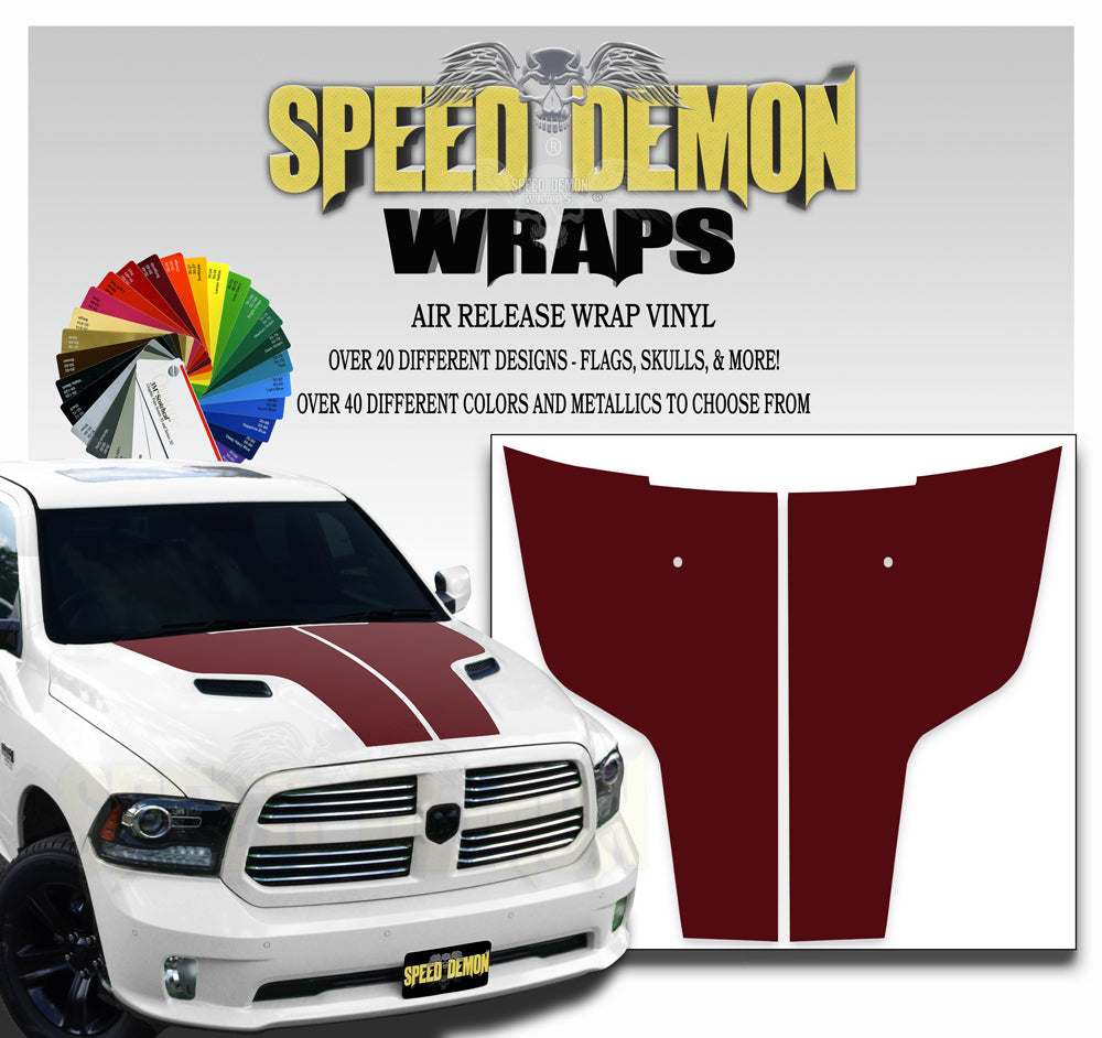 Dodge Ram Hood Stripes Burgundy