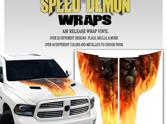 Dodge Ram Hood Stripes Burning Skulls 2009-2017