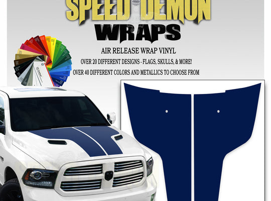Dodge Ram Hood Stripes Deep Navy Blue 2009-2017