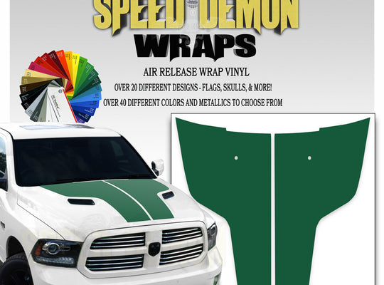 Dodge Ram Hood Stripes Green 2009-2017