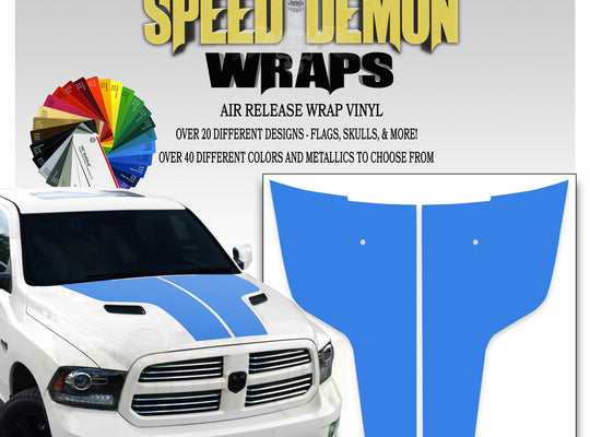 Dodge Ram Hood Stripes Light Blue 2009-2017