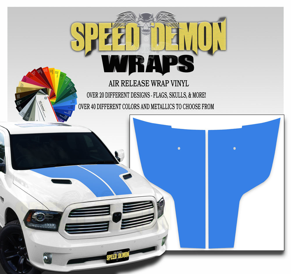Dodge Ram Hood Stripes Light Blue