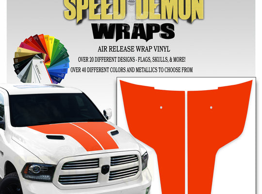 Dodge Ram Hood Stripes Orange 2009-2017