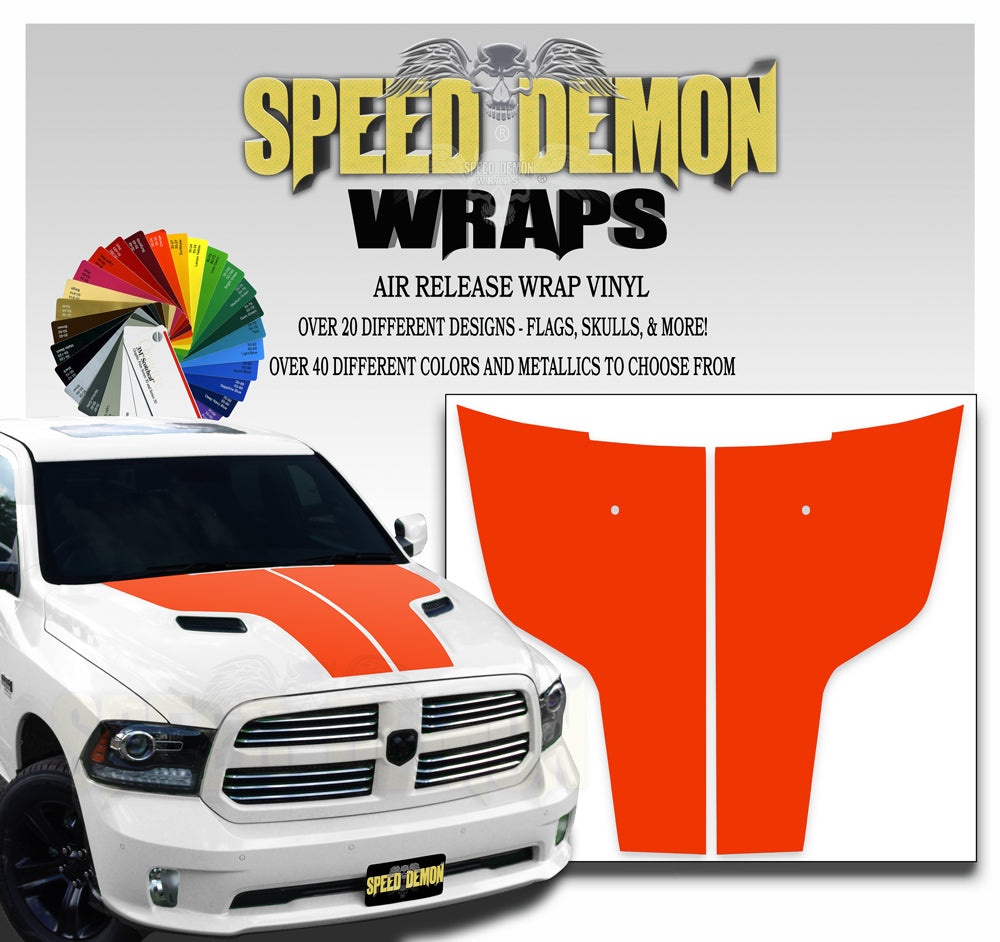 Dodge Ram Hood Stripes Orange
