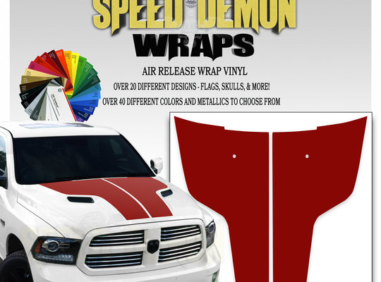 Dodge Ram Hood Stripes Red 2009-2017