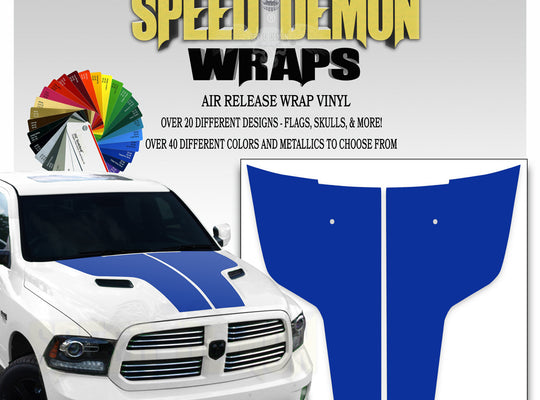 Dodge Ram Hood Stripes Sapphire Blue 2009-2017