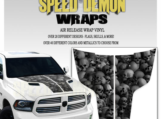 Dodge Ram Hood Stripes Skull Blackout 2009-2017