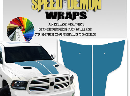Dodge Ram Hood Stripes Teal 2009-2017