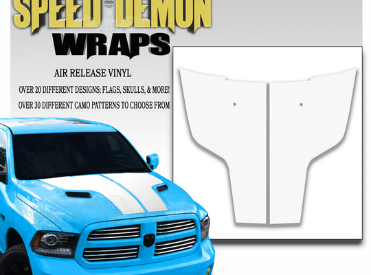 Dodge Ram Hood Stripes White 2009-2017