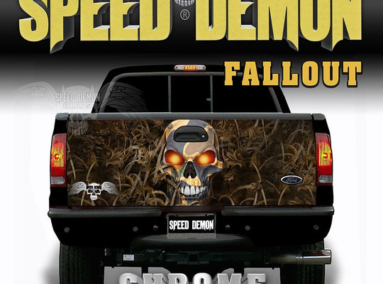 Fallout Camo Tailgate Wrap Predator Skull