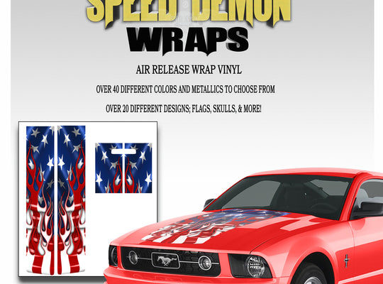 Ford Mustang Racing Stripe Kit Flaming American Flag