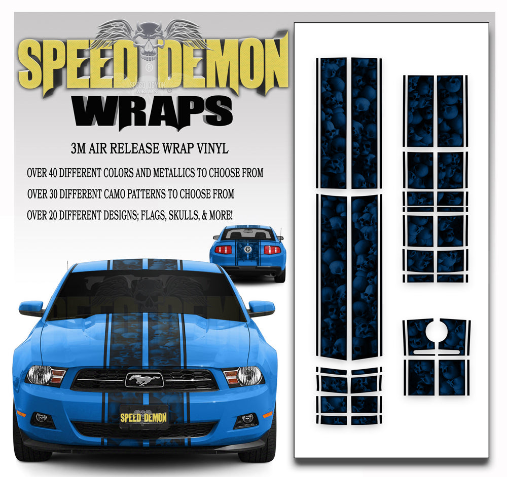 Ford Mustang Eleanor Racing Stripe Kit Skulls Ghosted Blue