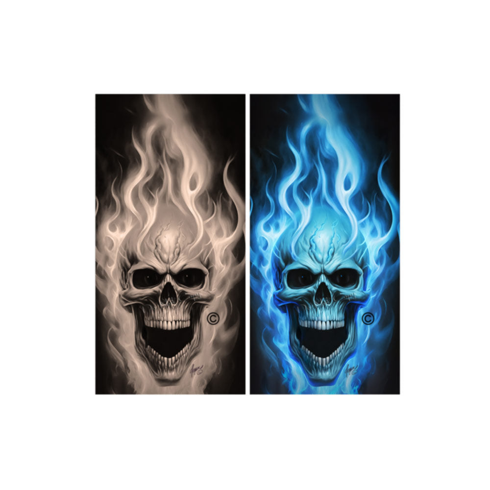 Flaming Skulls Combo Sets Cornhole Wraps Kustom Low Brow Art