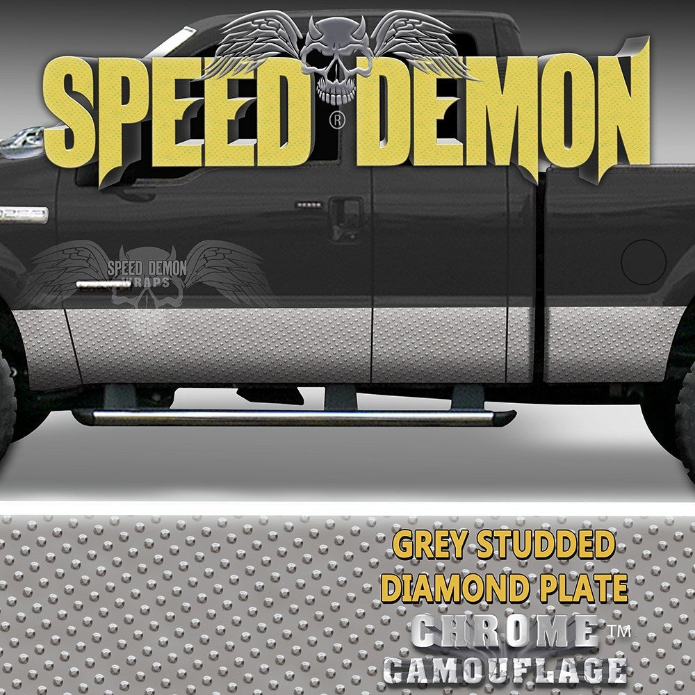 Studed Diamond Plate Rocker Panel Wraps