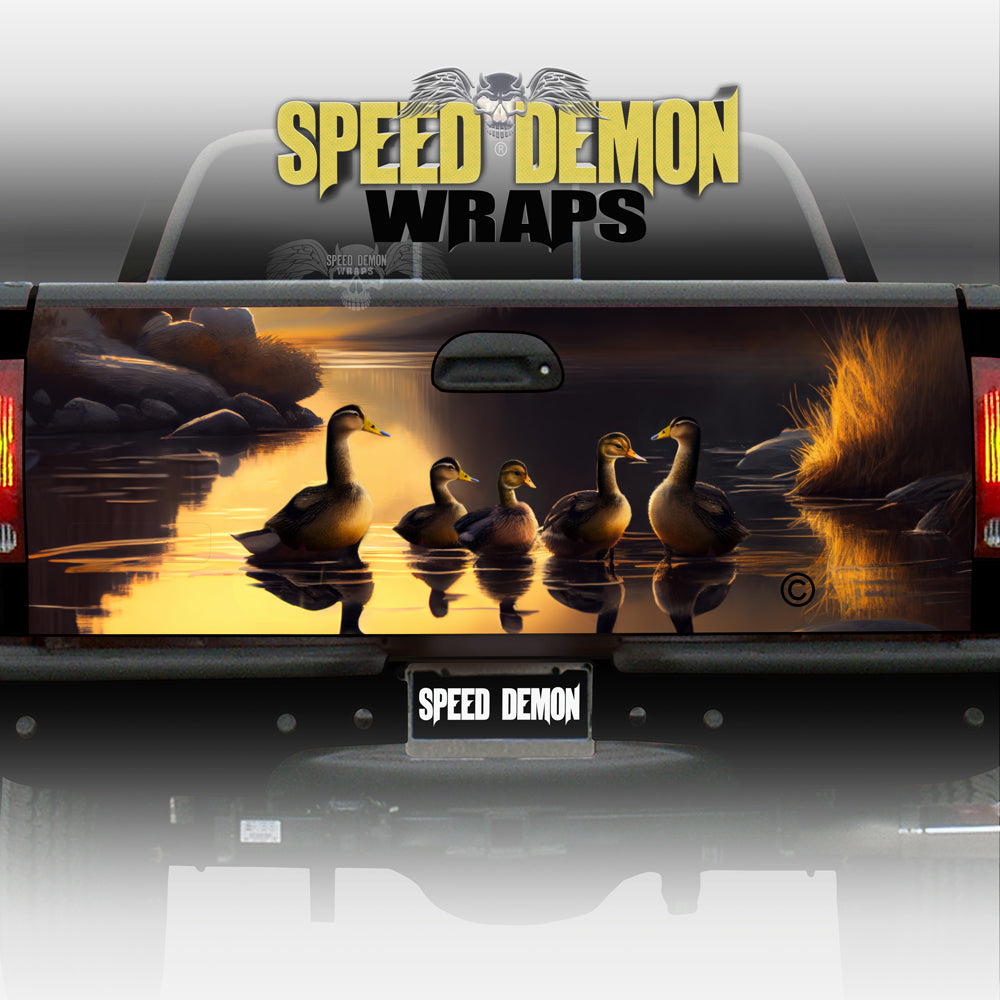 Hand-Painted Mallard Lake Forest 2 Tailgate Wrap