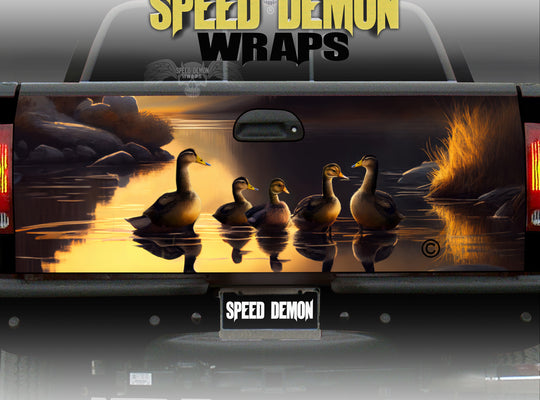 Hand-Painted Mallard Lake Forest 2 Tailgate Wrap