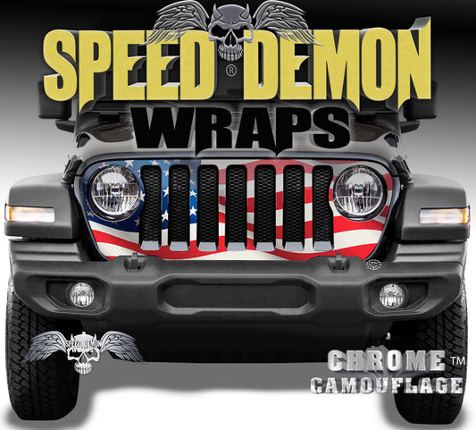 Jeep-Grill-Wrap-Waving-American-Flag-JL 2018-2024 JL Models V2