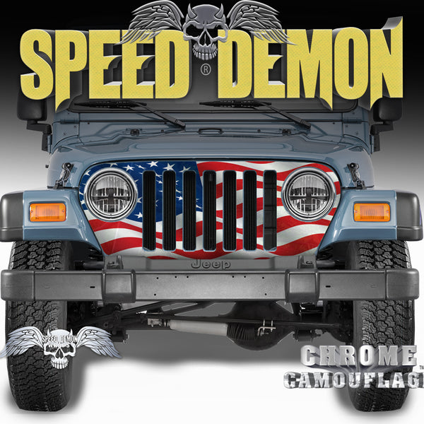 1997-2006 Jeep Grill Wraps American Flag